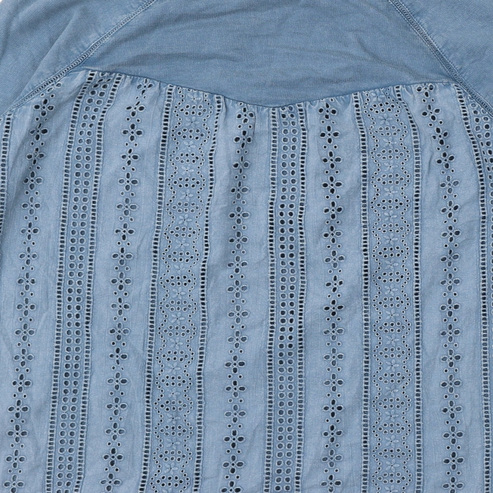 NEXT Womens Blue Floral Cotton Pullover Sweatshirt Size 12