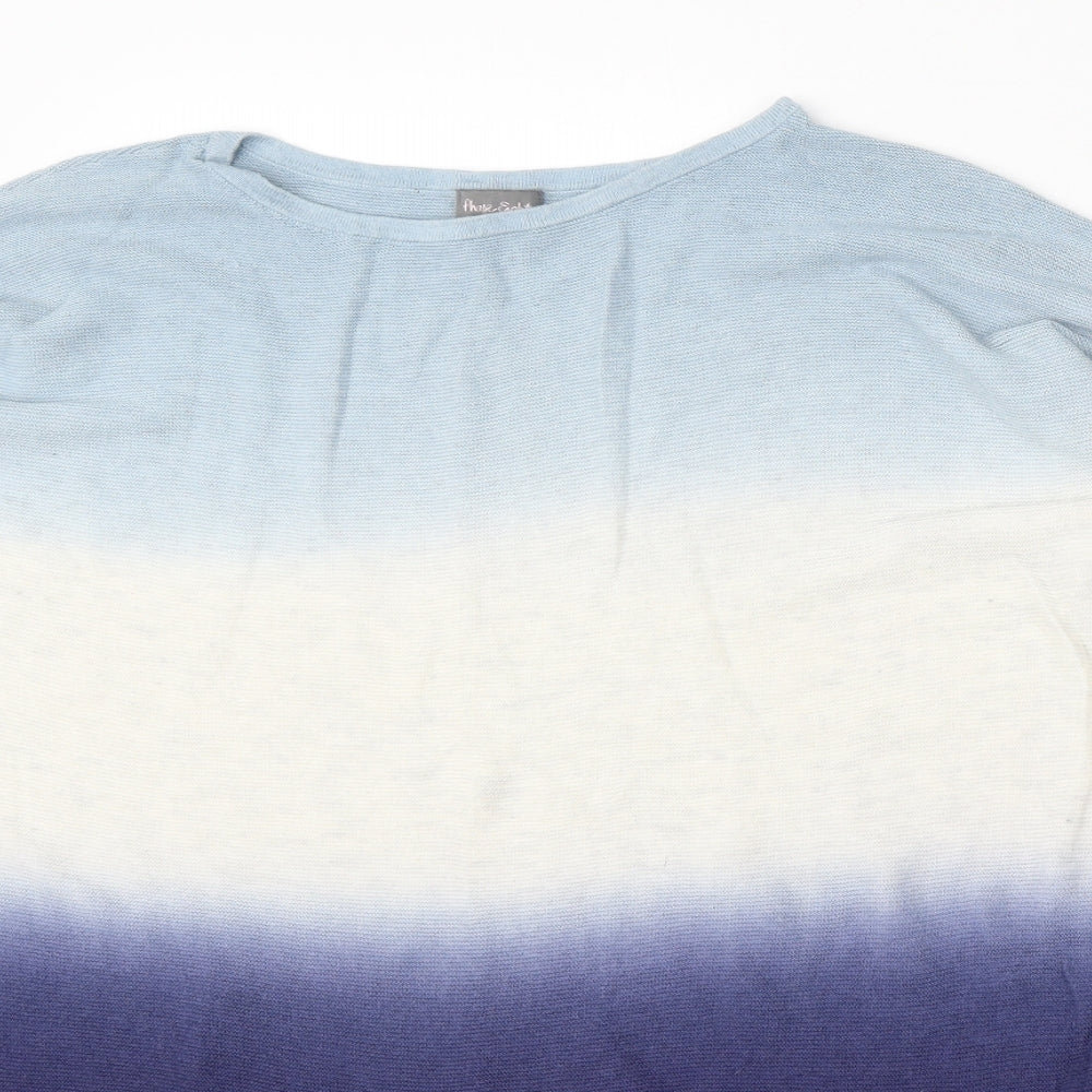 Phase Eight Womens Blue Round Neck  Viscose Pullover Jumper Size M