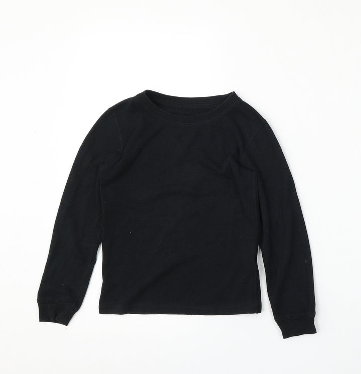 Marks and Spencer Girls Black  Cotton Pullover Sweatshirt Size 7-8 Years
