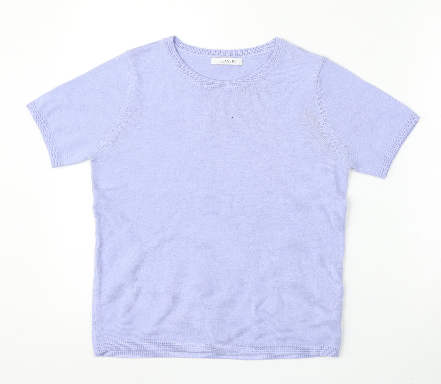 Marks and Spencer Womens Blue Round Neck  Acrylic Pullover Jumper Size 8