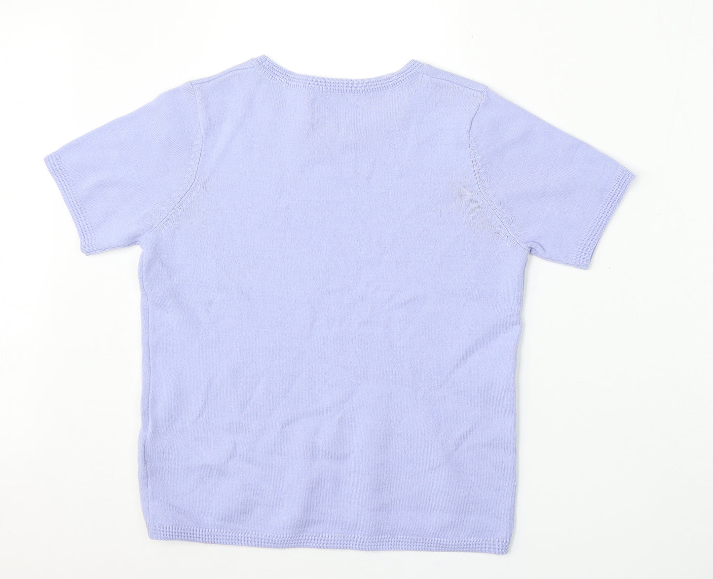 Marks and Spencer Womens Blue Round Neck  Acrylic Pullover Jumper Size 8