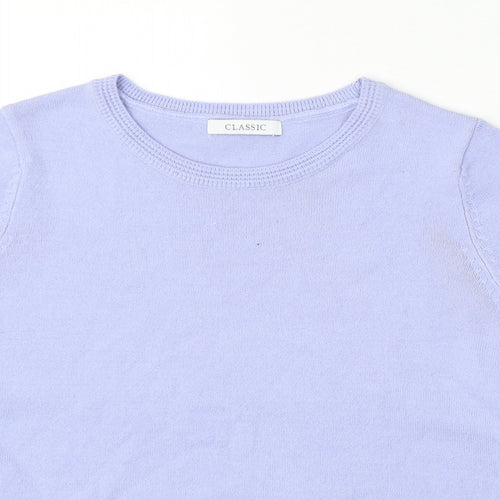 Marks and Spencer Womens Blue Round Neck  Acrylic Pullover Jumper Size 8