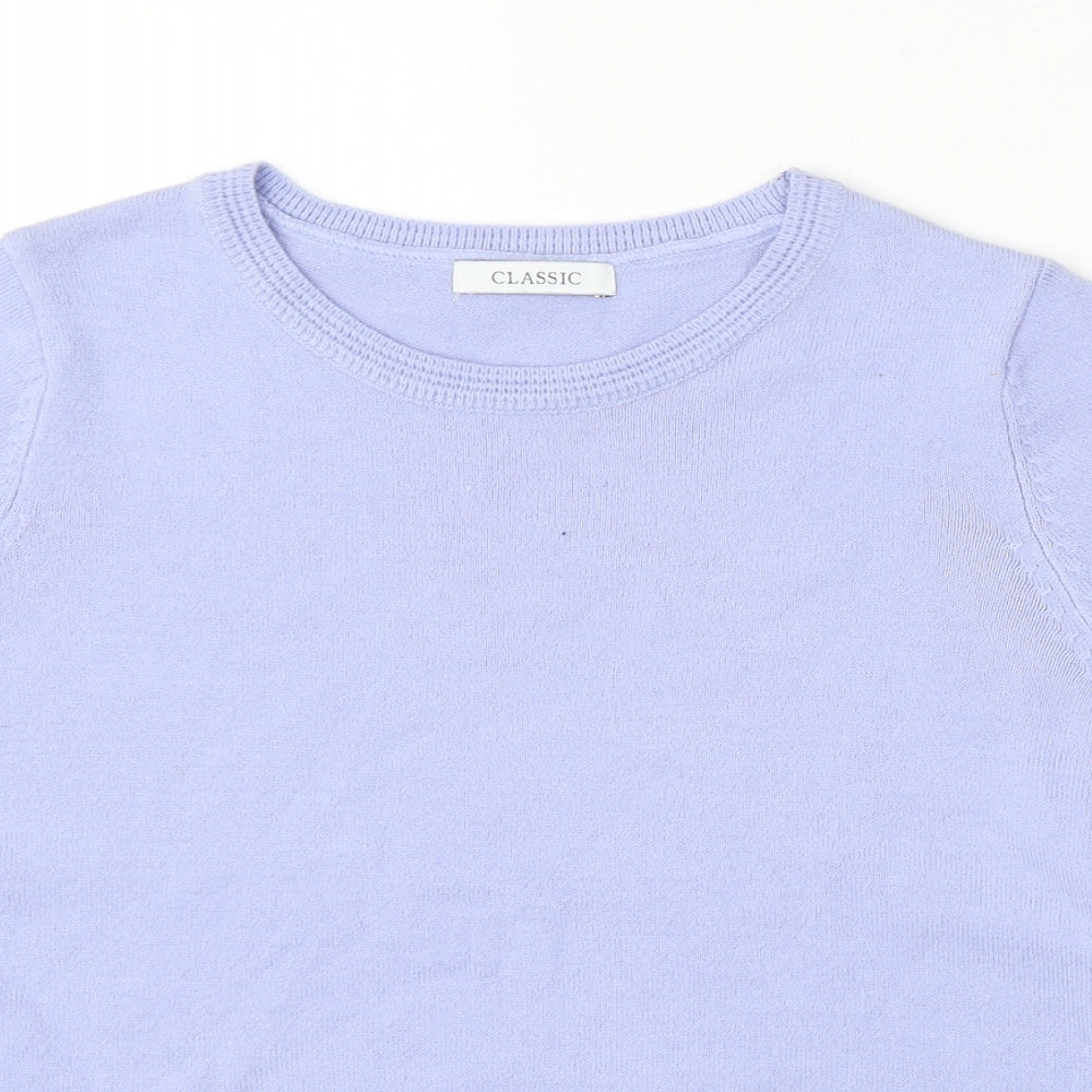 Marks and Spencer Womens Blue Round Neck  Acrylic Pullover Jumper Size 8