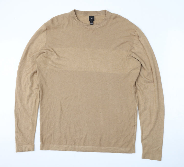 River Island Womens Brown Round Neck  Viscose Pullover Jumper Size XL