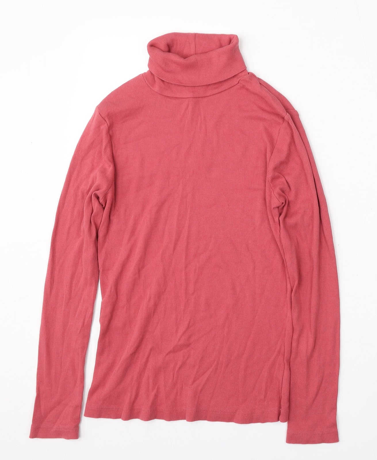 River Island Womens Pink Roll Neck  Cotton Pullover Jumper Size 10