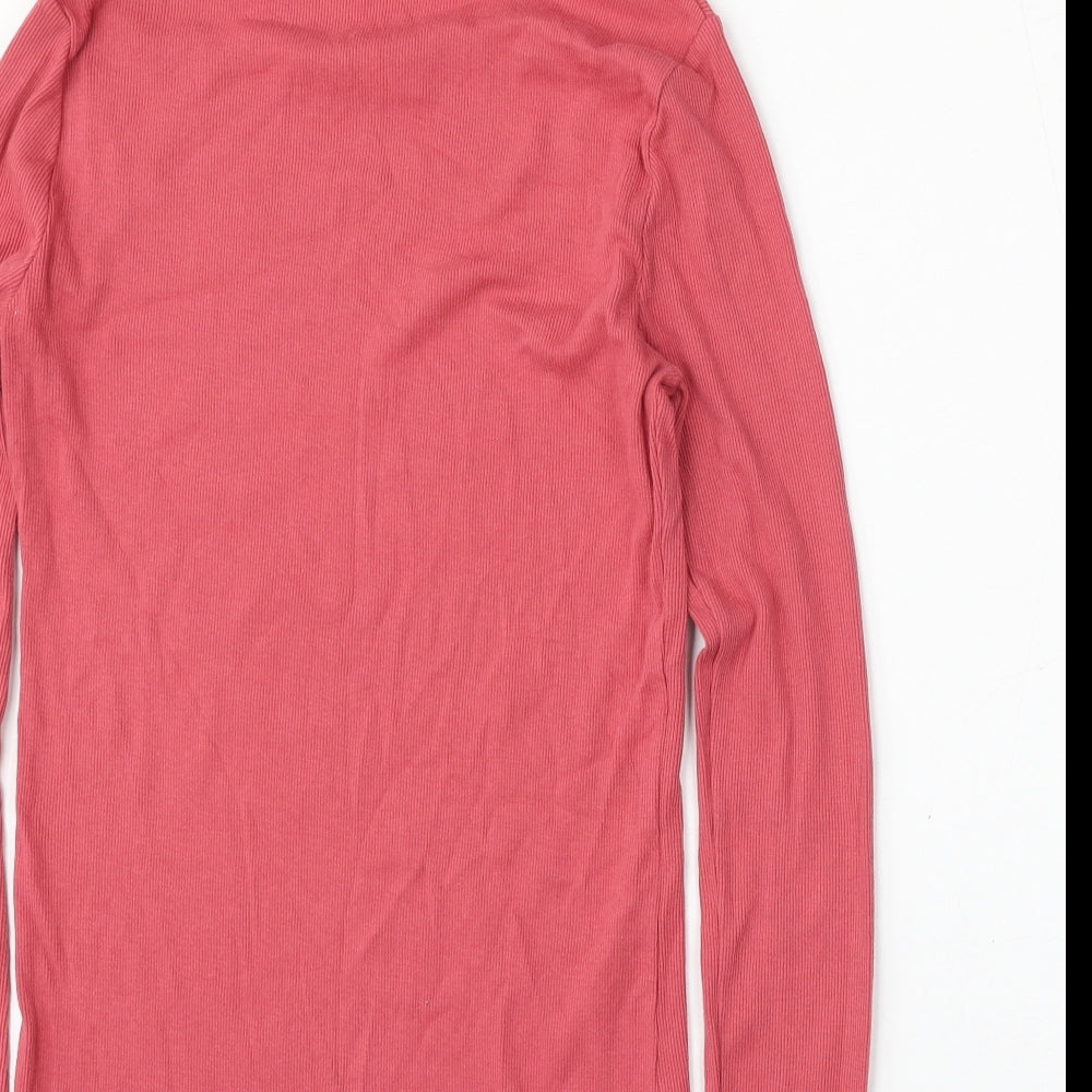 River Island Womens Pink Roll Neck  Cotton Pullover Jumper Size 10
