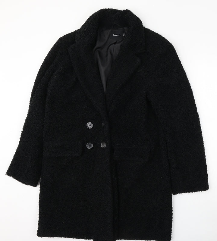Boohoo Womens Black Jacket Size 12 Button