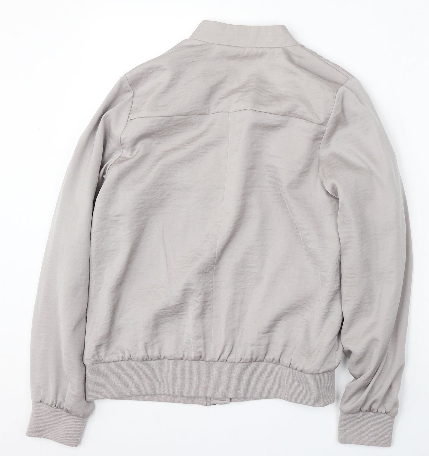 New Look Womens Grey   Bomber Jacket Jacket Size 10  Zip