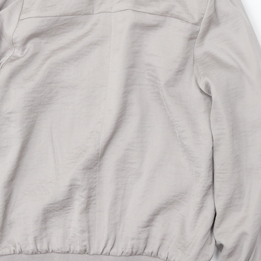 New Look Womens Grey   Bomber Jacket Jacket Size 10  Zip