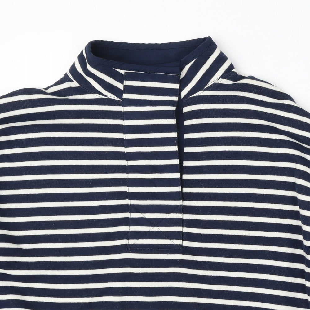 TU Womens Blue Striped Cotton Pullover Sweatshirt Size 14