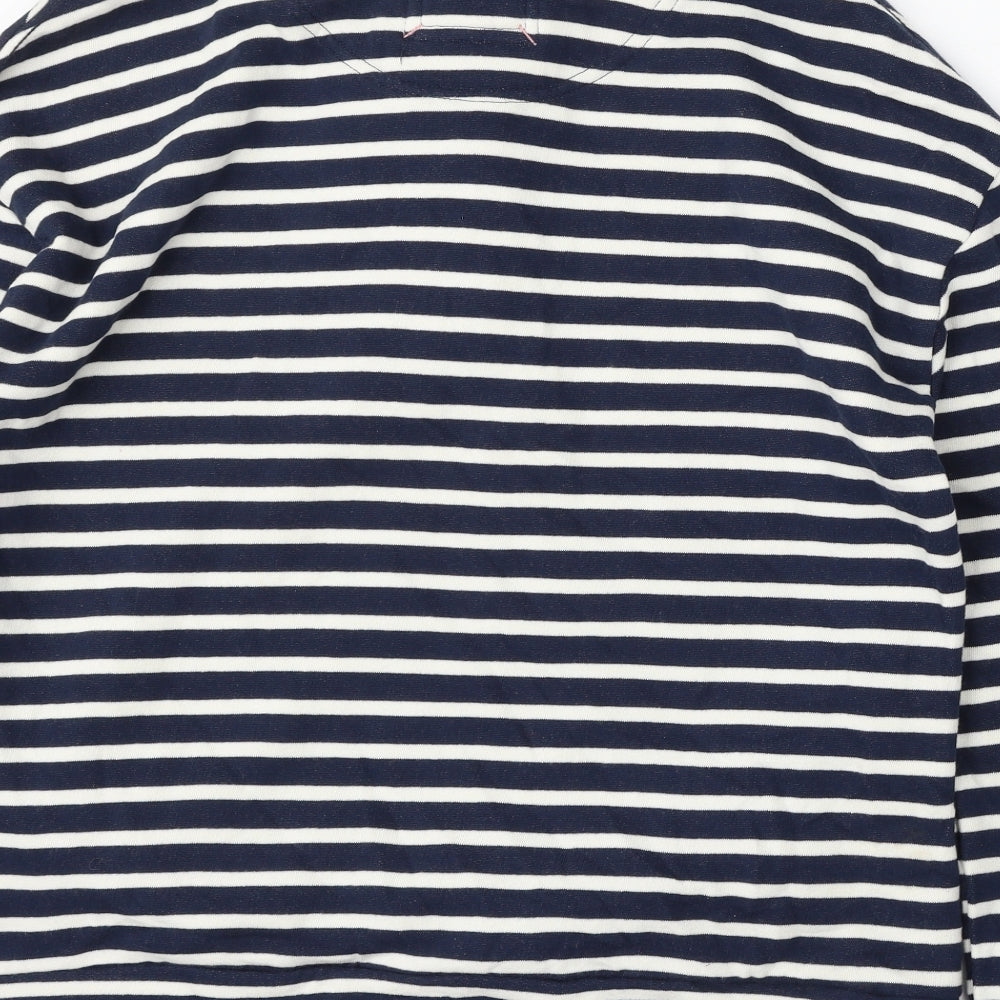 TU Womens Blue Striped Cotton Pullover Sweatshirt Size 14