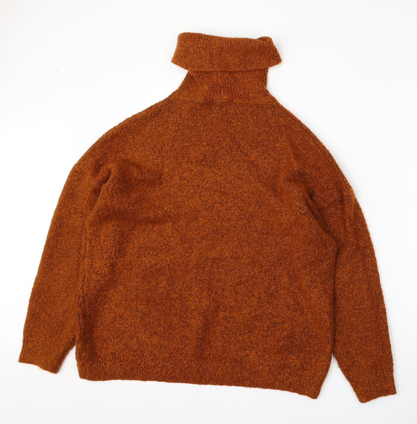 Dorothy Perkins Womens Brown Roll Neck  Acrylic Pullover Jumper Size L