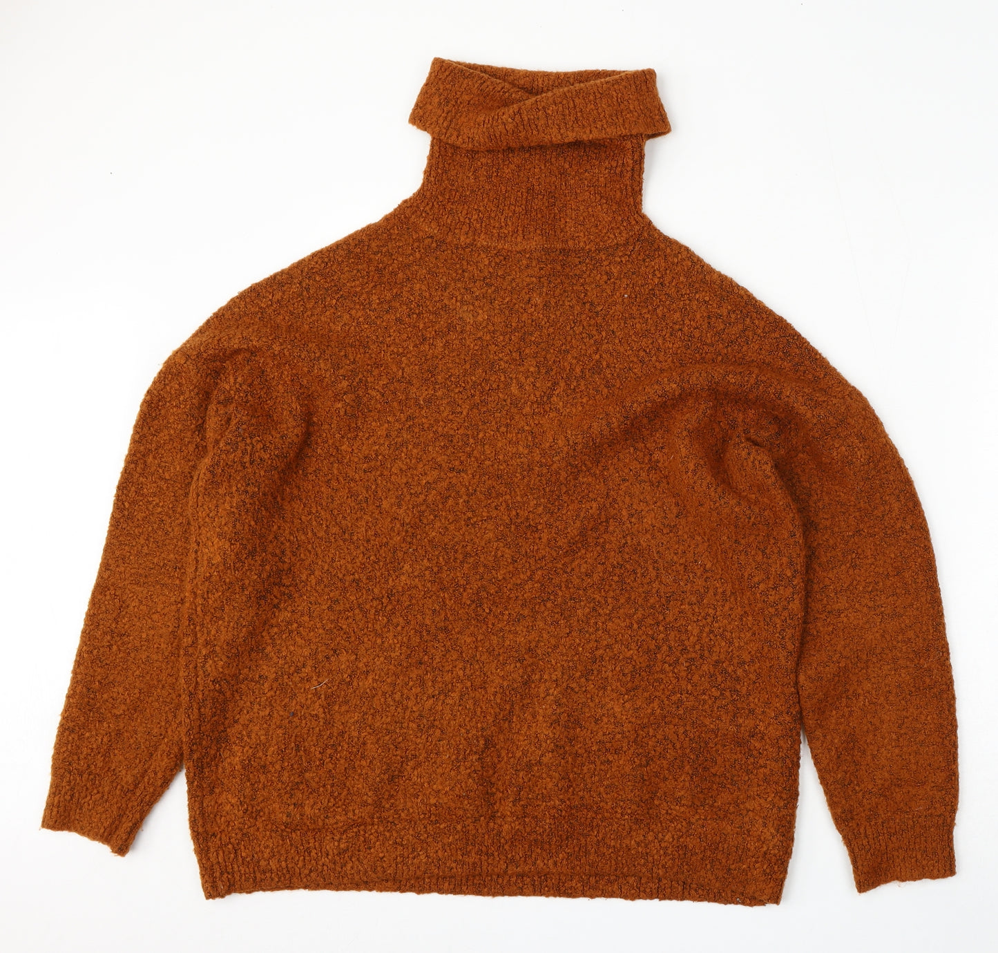 Dorothy Perkins Womens Brown Roll Neck  Acrylic Pullover Jumper Size L