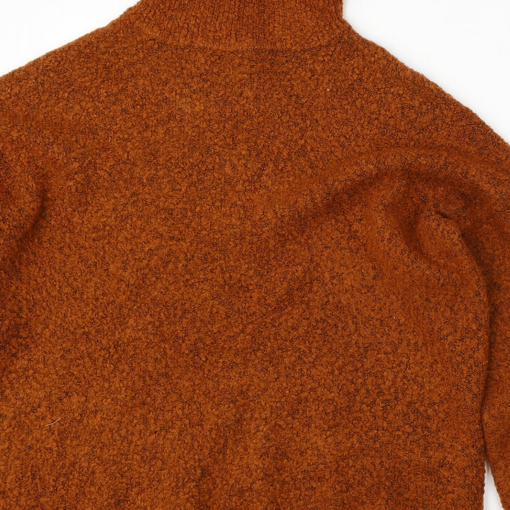 Dorothy Perkins Womens Brown Roll Neck  Acrylic Pullover Jumper Size L