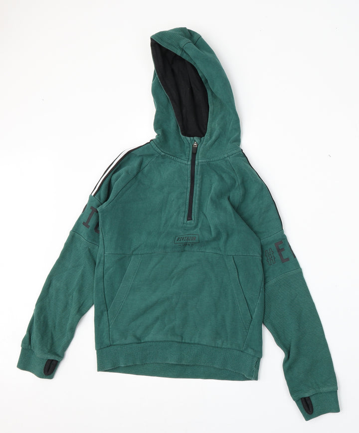 Nutmeg Girls Green Cotton Pullover Hoodie Size 8-9 Years