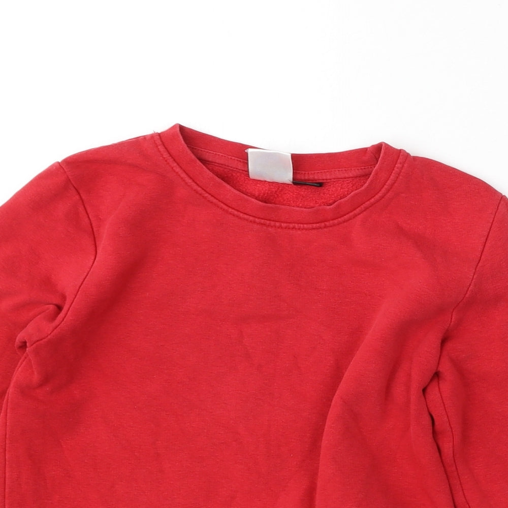 Smart Start Girls Red  Cotton Pullover Sweatshirt Size 6-7 Years