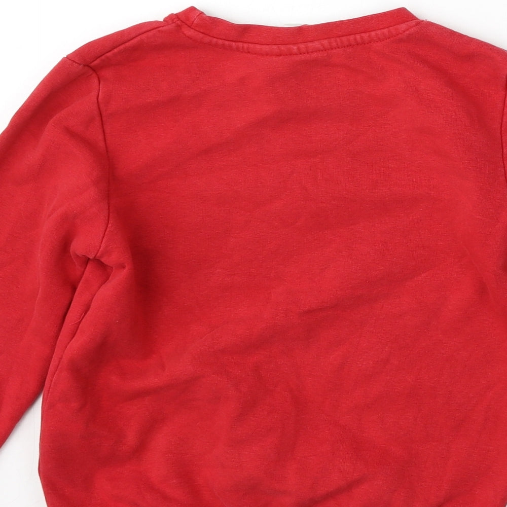 Smart Start Girls Red  Cotton Pullover Sweatshirt Size 6-7 Years