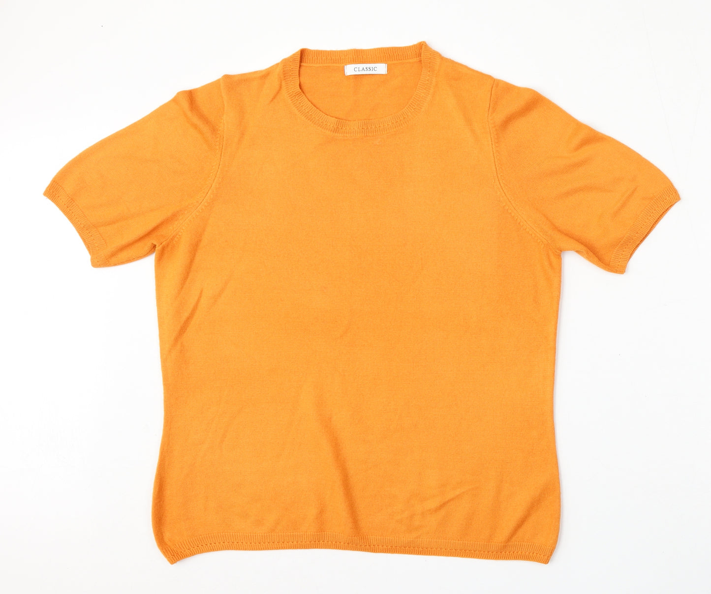 Marks and Spencer Womens Orange Round Neck  Acrylic Pullover Jumper Size 16