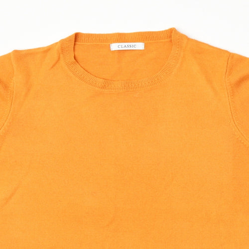 Marks and Spencer Womens Orange Round Neck  Acrylic Pullover Jumper Size 16