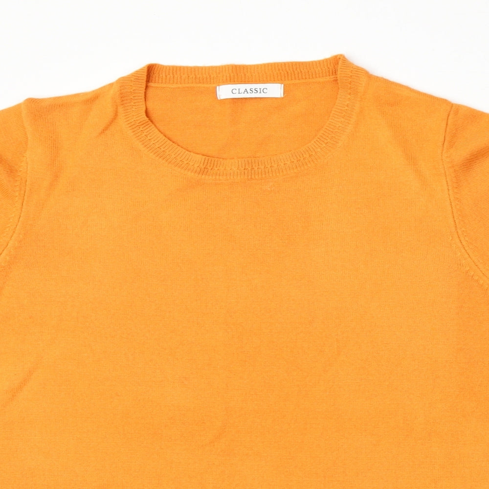 Marks and Spencer Womens Orange Round Neck  Acrylic Pullover Jumper Size 16