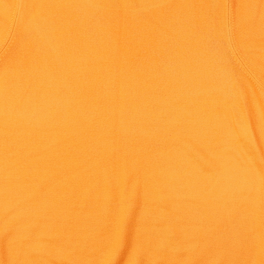 Marks and Spencer Womens Orange Round Neck  Acrylic Pullover Jumper Size 16