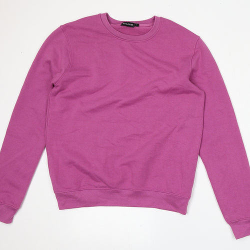 PRETTYLITTLETHING Womens Pink  Cotton Pullover Sweatshirt Size S