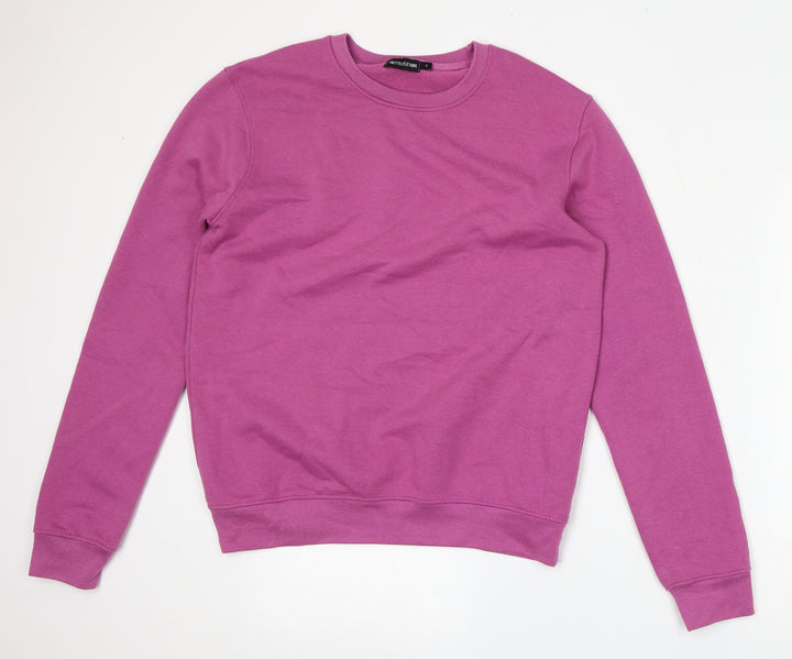 PRETTYLITTLETHING Womens Pink  Cotton Pullover Sweatshirt Size S