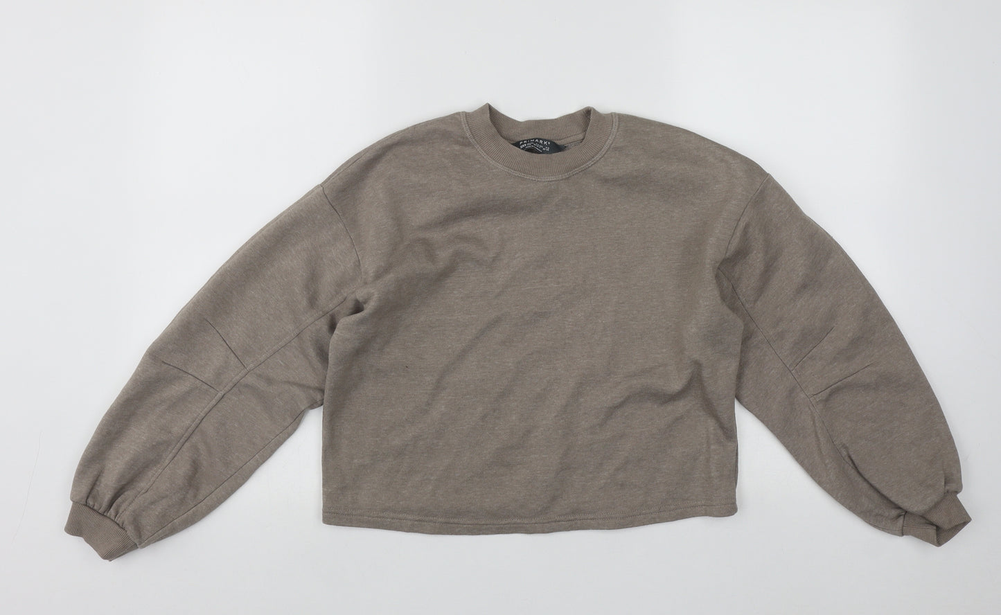 Primark Womens Beige Round Neck  Polyester Pullover Jumper Size 2XS
