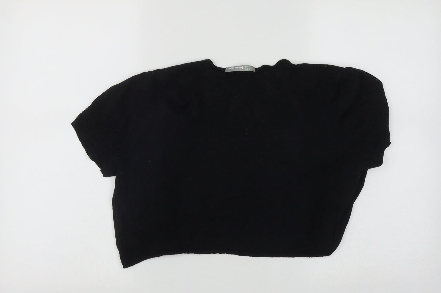 Marks and Spencer Womens Black V-Neck  Viscose Shrug Jumper Size 18