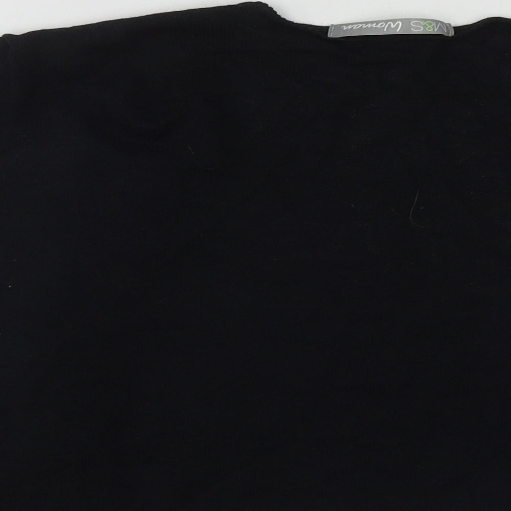 Marks and Spencer Womens Black V-Neck  Viscose Shrug Jumper Size 18