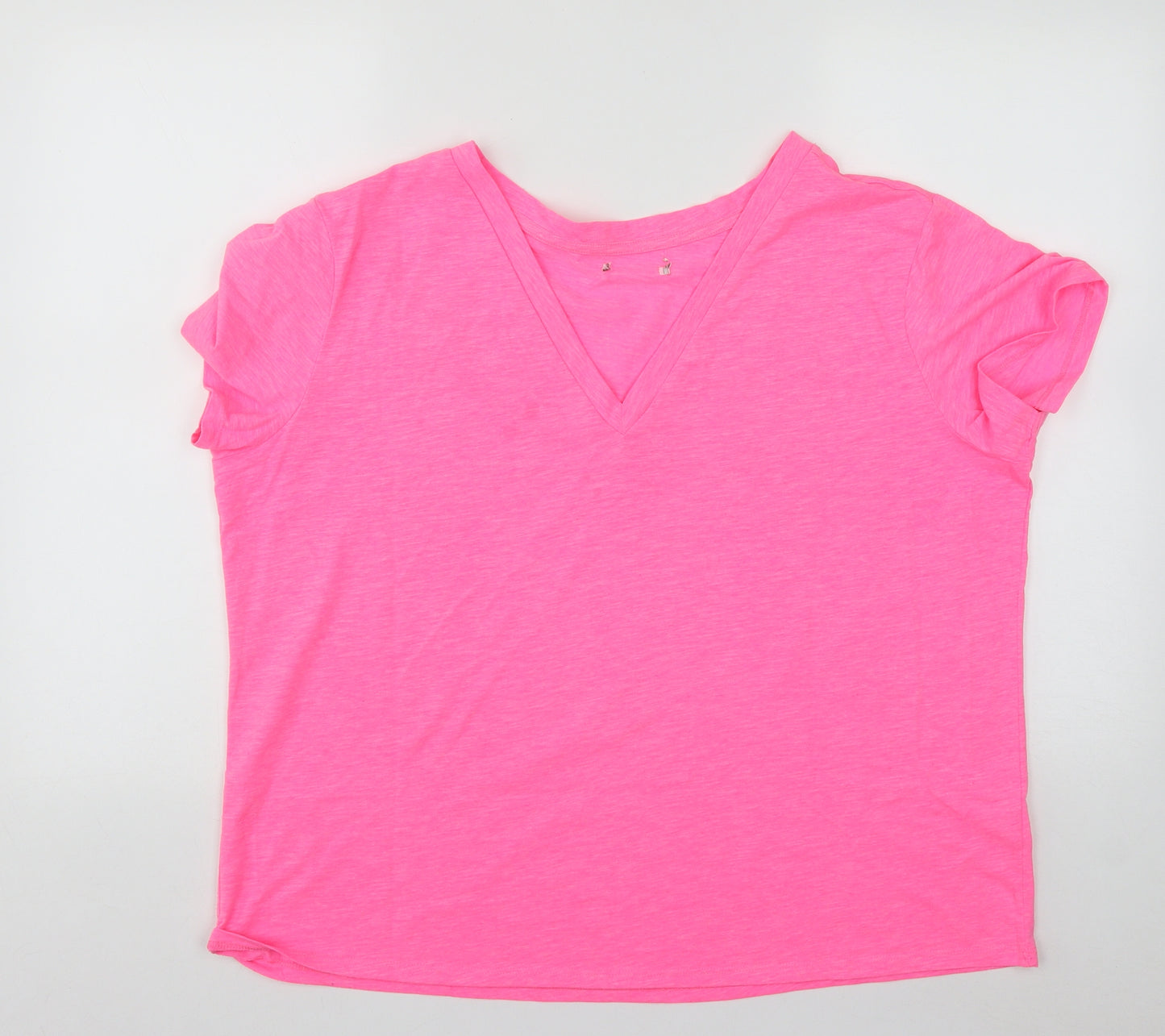 Matalan Womens Pink  Polyester Basic T-Shirt Size 18 V-Neck