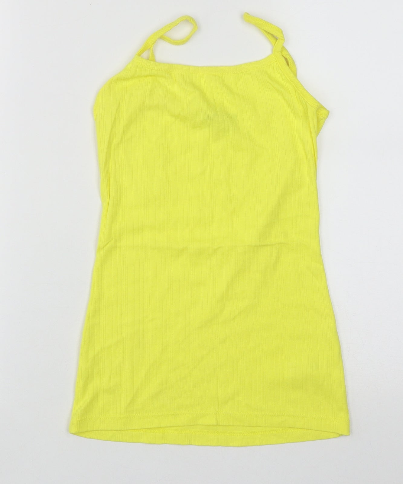 George Womens Yellow  Cotton Basic Tank Size 8 Square Neck