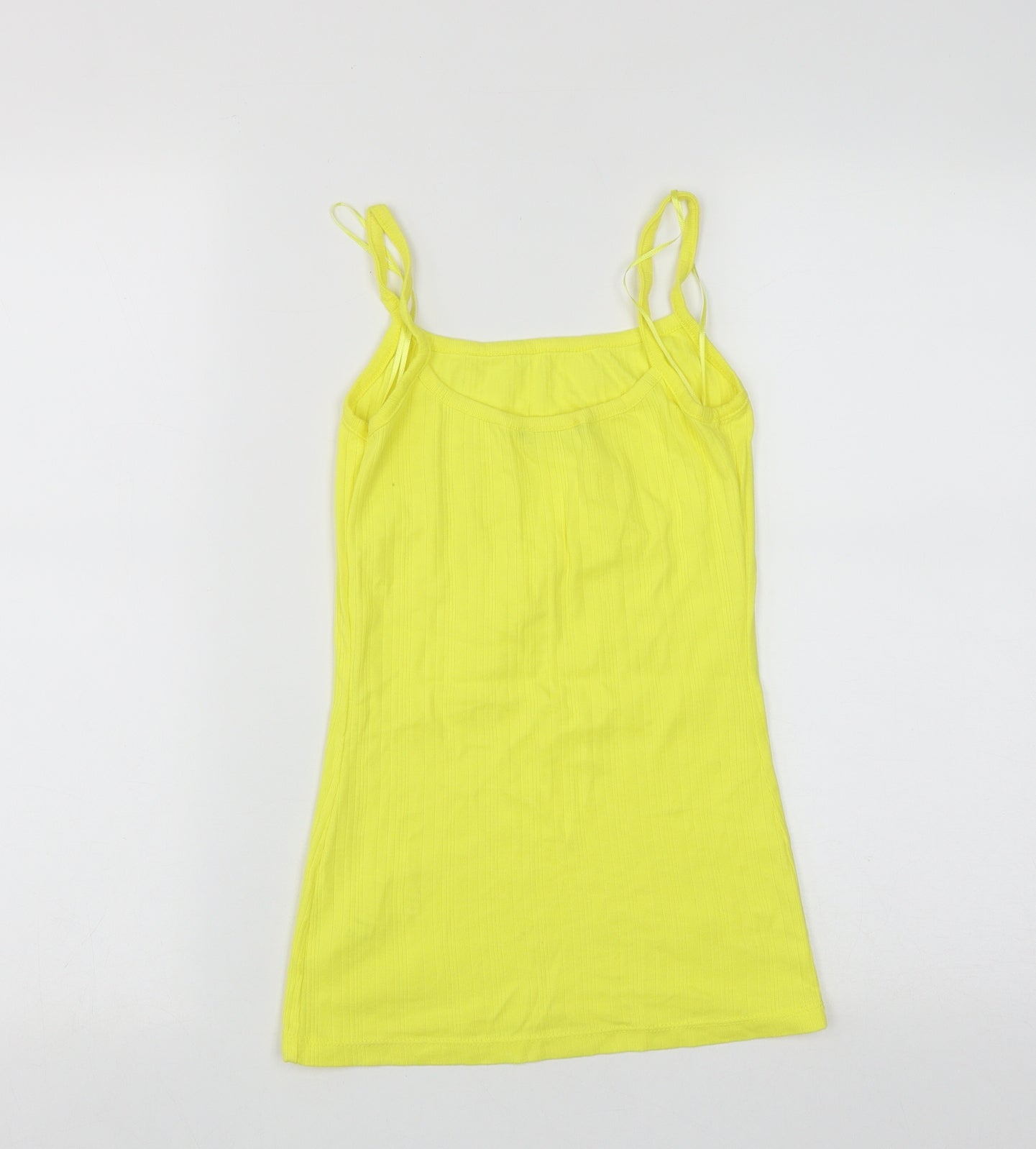 George Womens Yellow  Cotton Basic Tank Size 8 Square Neck