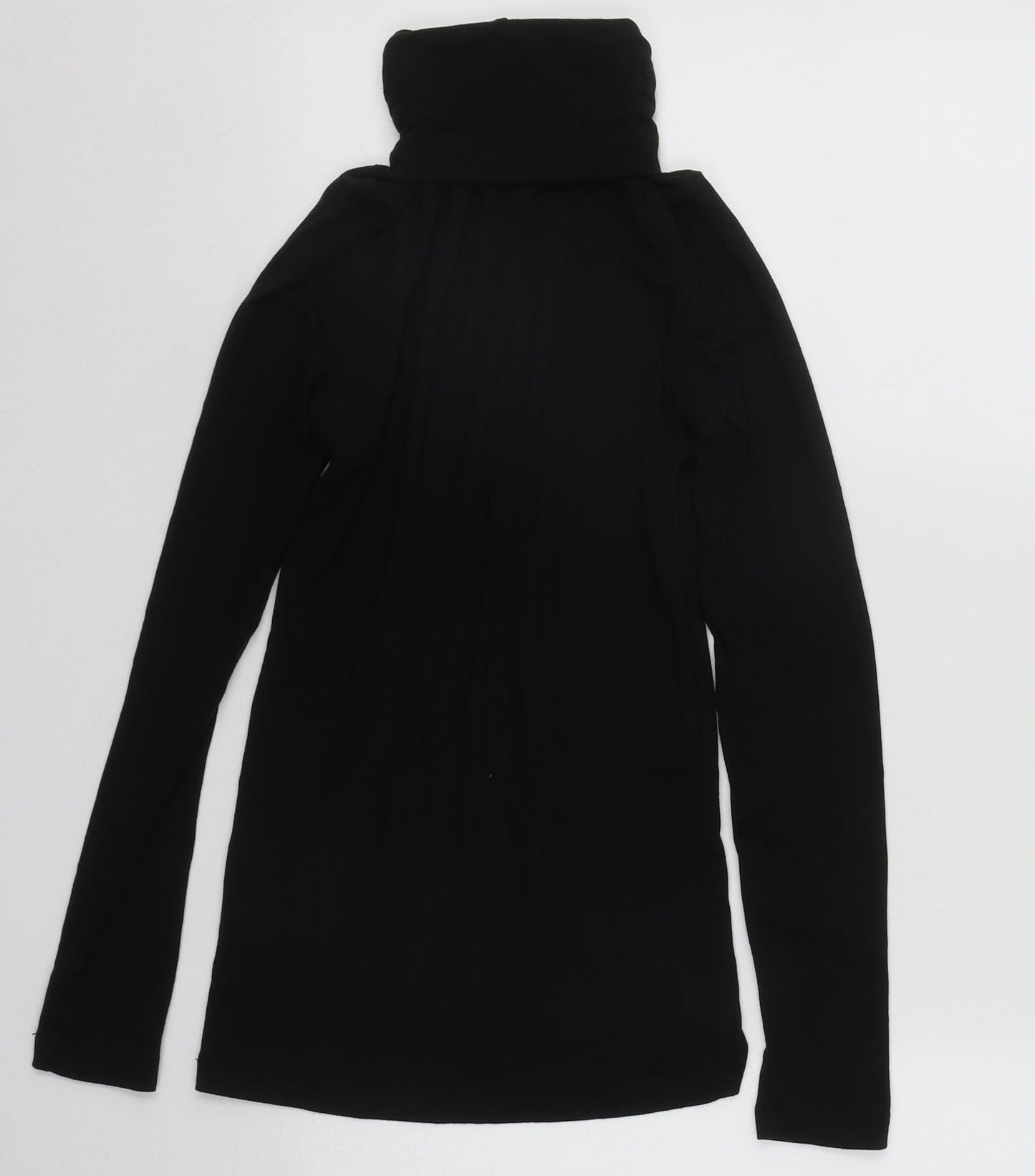 Heatgen Womens Black Roll Neck  Acrylic Pullover Jumper Size 10