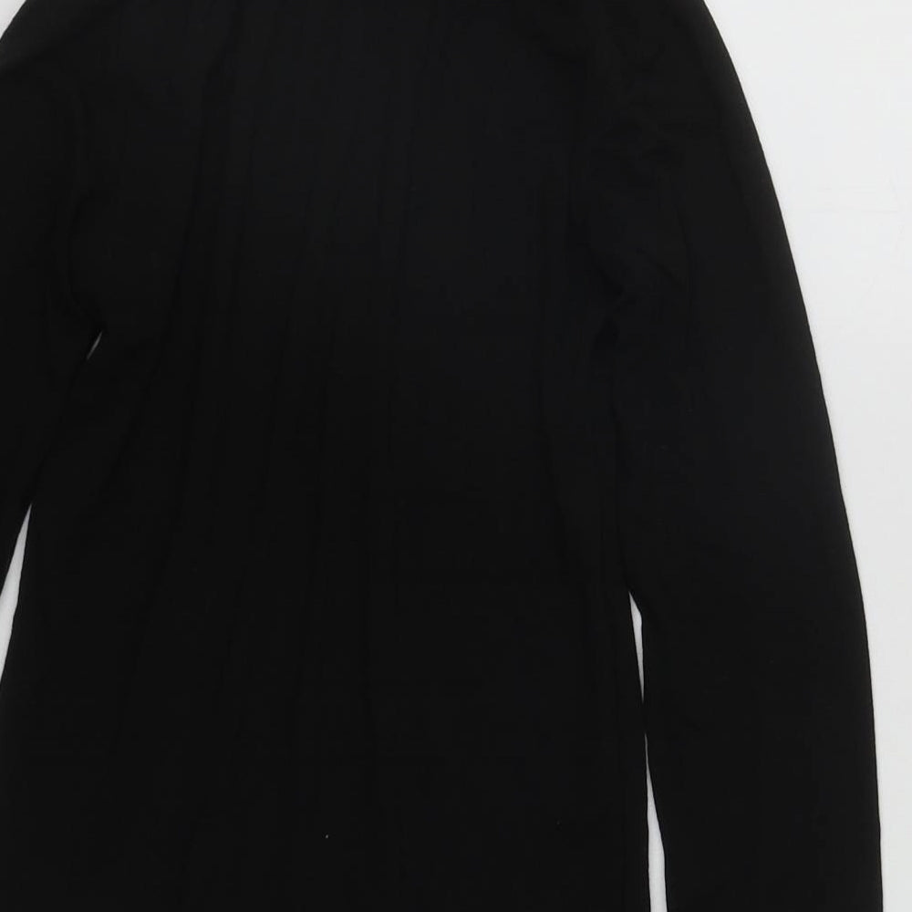 Heatgen Womens Black Roll Neck  Acrylic Pullover Jumper Size 10