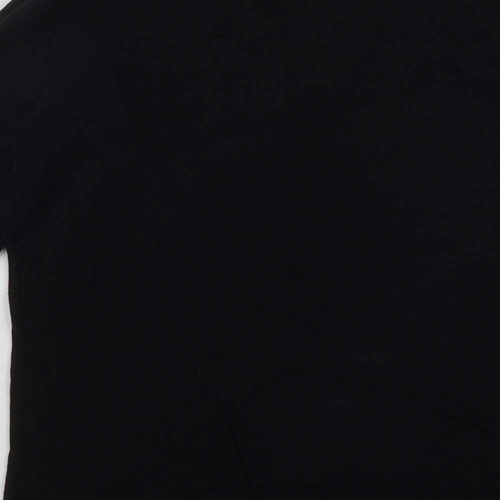 Marks and Spencer Womens Black  Cotton Basic Blouse Size 10 Round Neck