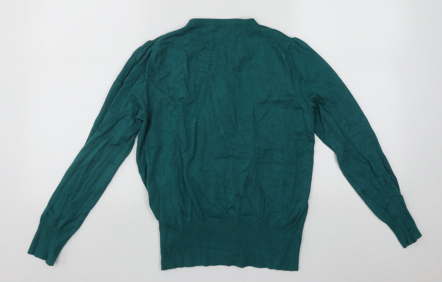 Marks and Spencer Womens Green Round Neck  Viscose Cardigan Jumper Size 8
