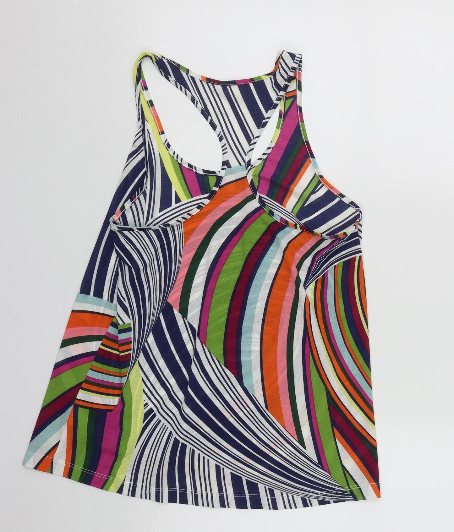 NEXT Womens Multicoloured Geometric Polyester Basic Tank Size 8 Scoop Neck