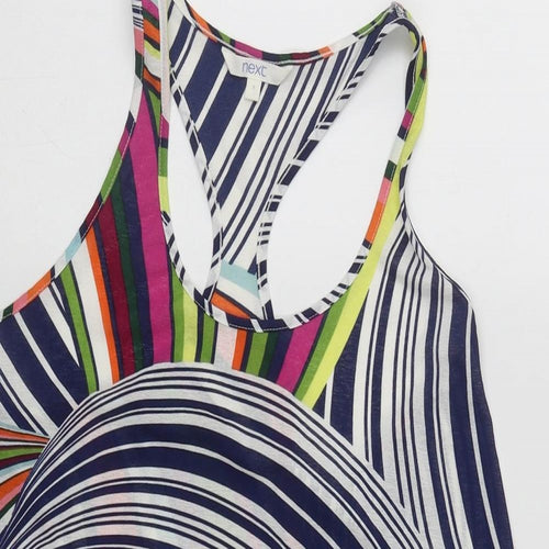 NEXT Womens Multicoloured Geometric Polyester Basic Tank Size 8 Scoop Neck