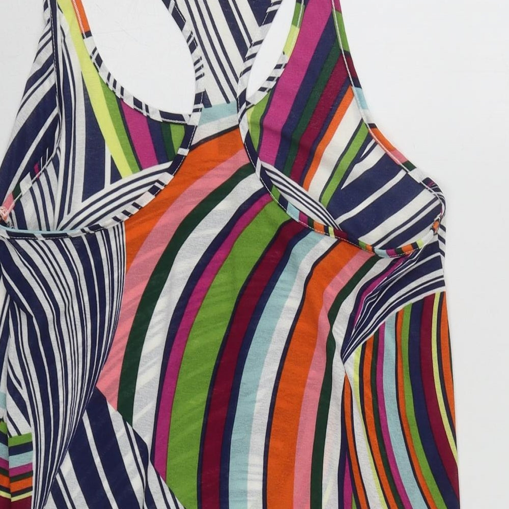 NEXT Womens Multicoloured Geometric Polyester Basic Tank Size 8 Scoop Neck