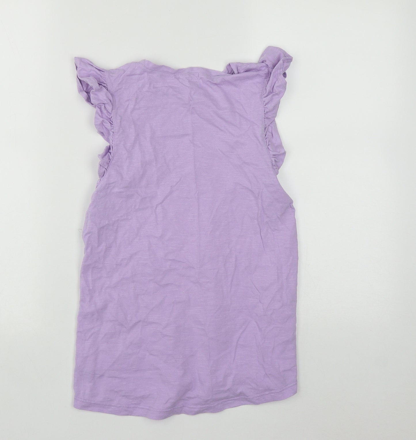 River Island Womens Purple  Cotton Basic Tank Size 8 Round Neck