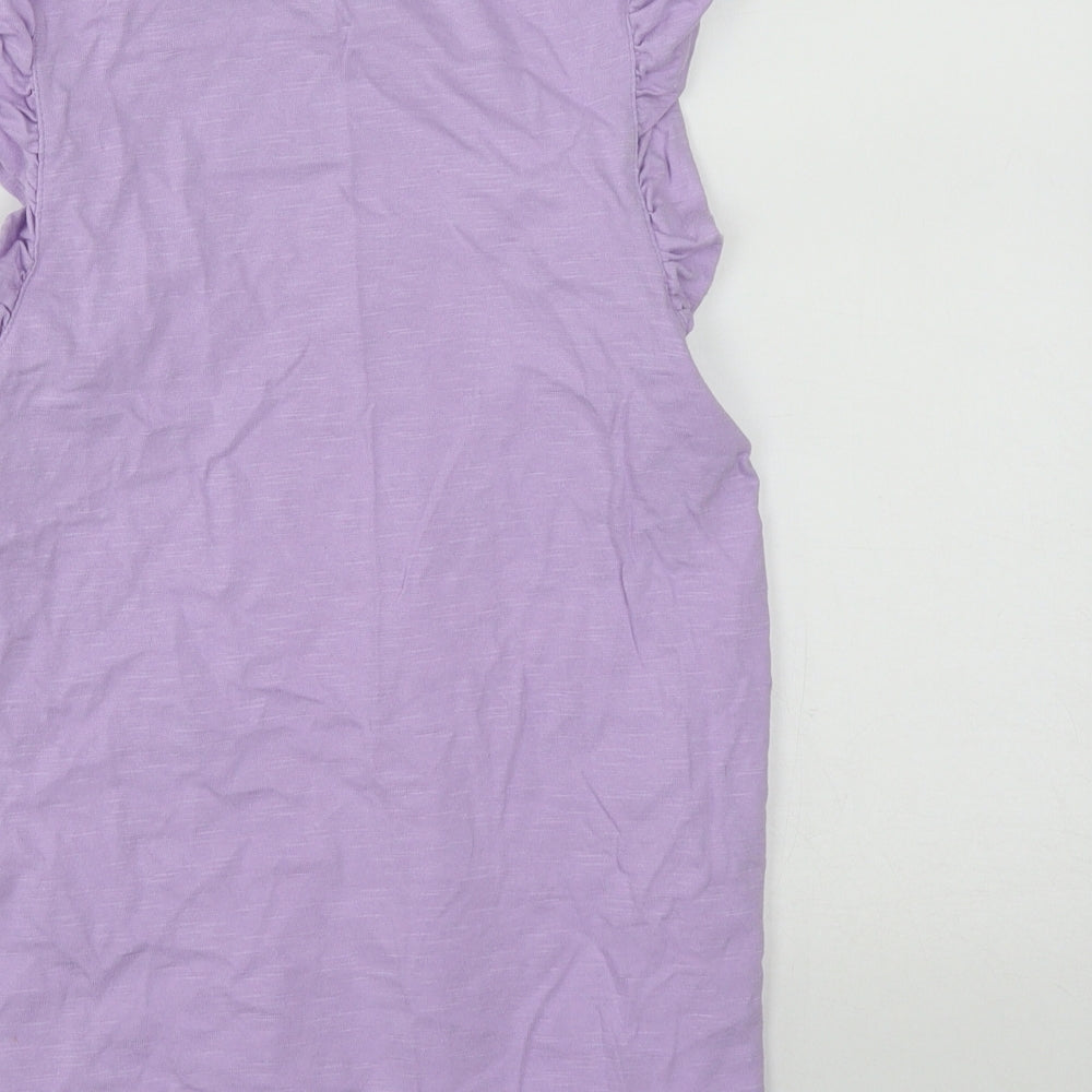 River Island Womens Purple  Cotton Basic Tank Size 8 Round Neck