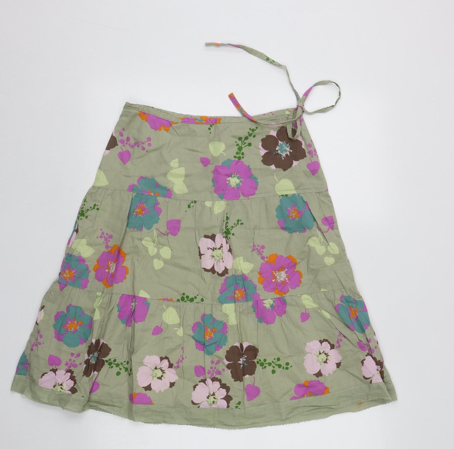 Vacknox Womens Multicoloured Floral Cotton A-Line Skirt Size 8   Zip