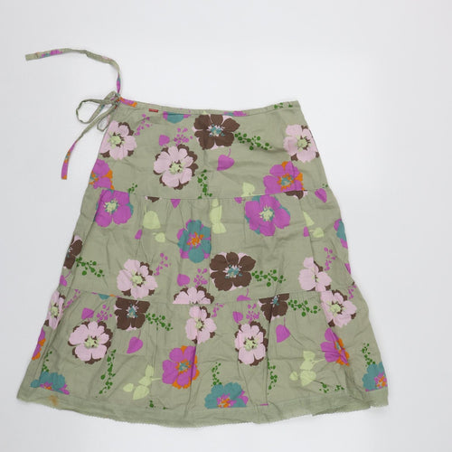 Vacknox Womens Multicoloured Floral Cotton A-Line Skirt Size 8   Zip
