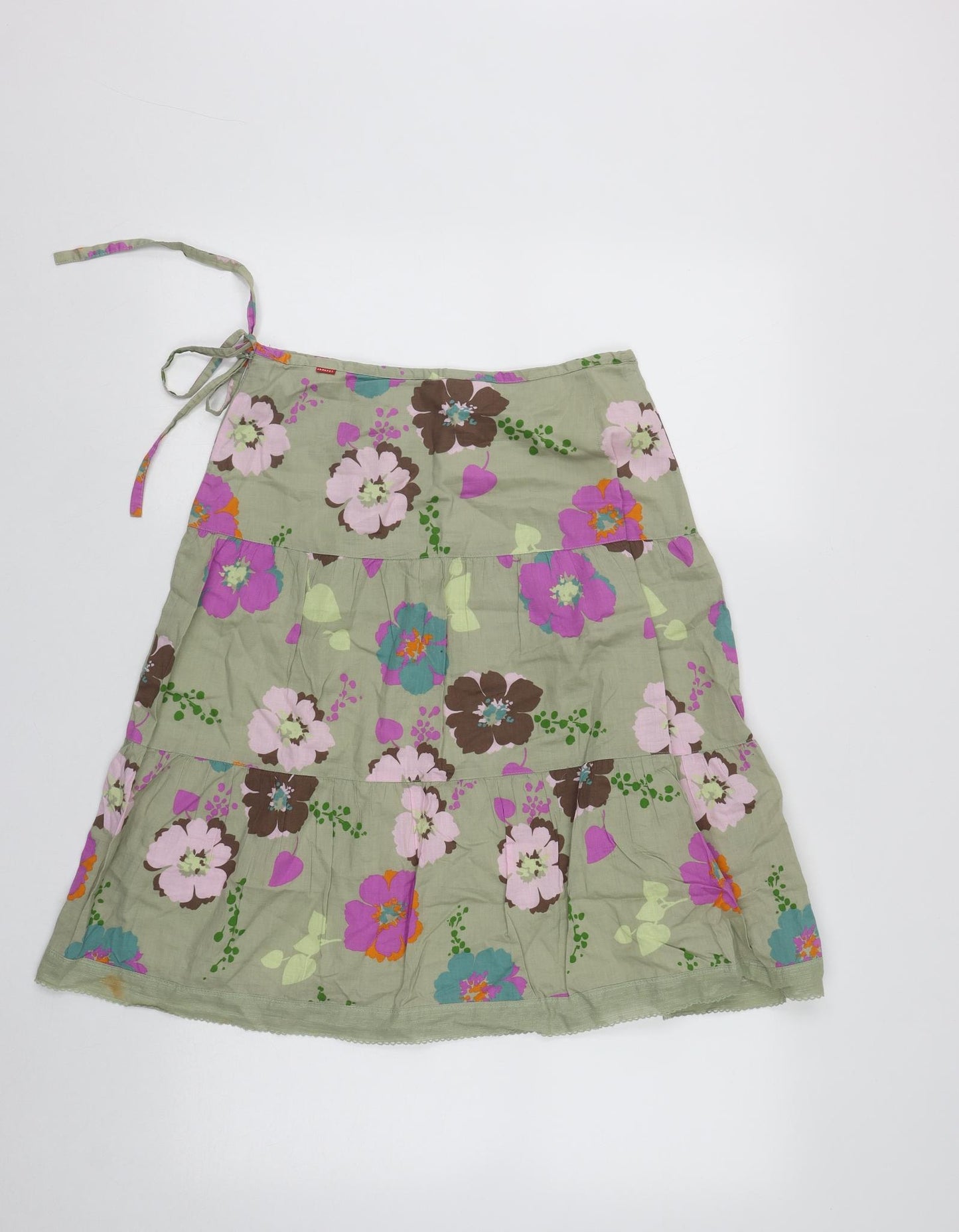 Vacknox Womens Multicoloured Floral Cotton A-Line Skirt Size 8   Zip