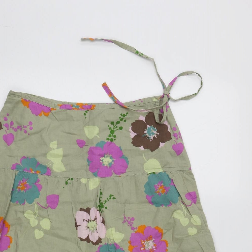 Vacknox Womens Multicoloured Floral Cotton A-Line Skirt Size 8   Zip