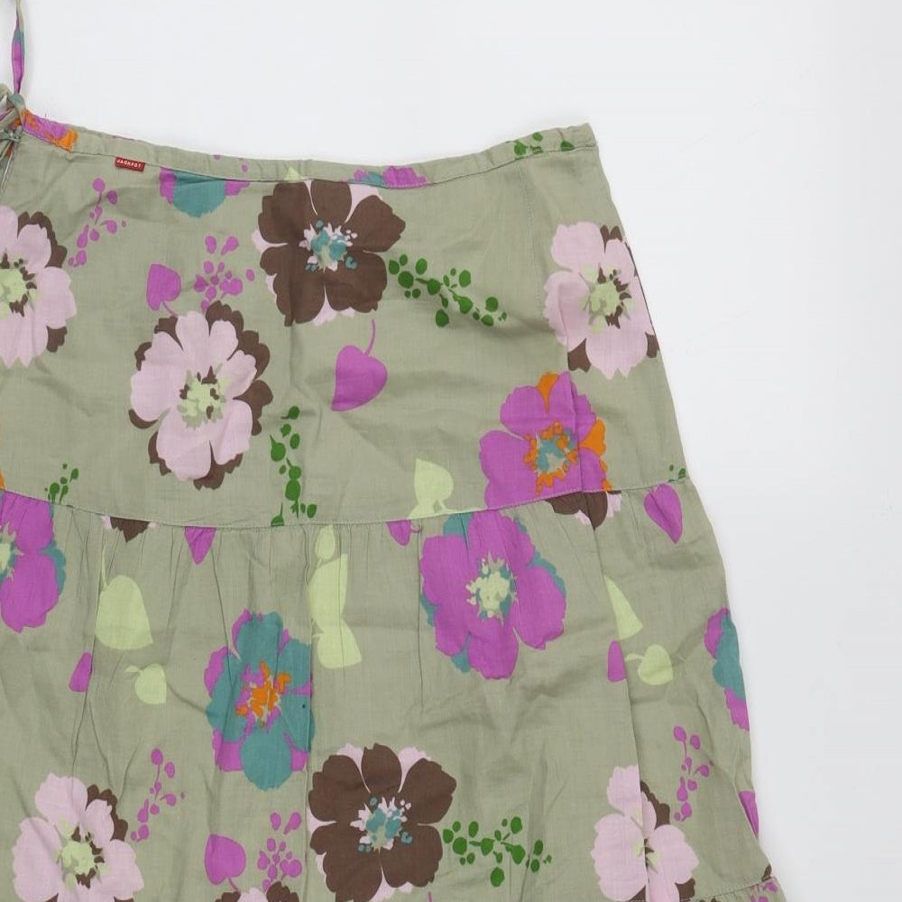 Vacknox Womens Multicoloured Floral Cotton A-Line Skirt Size 8   Zip