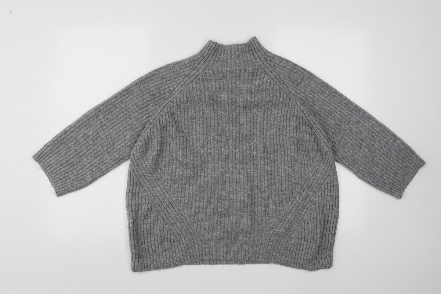 Stradivarius Womens Grey High Neck  Polyester Pullover Jumper Size M