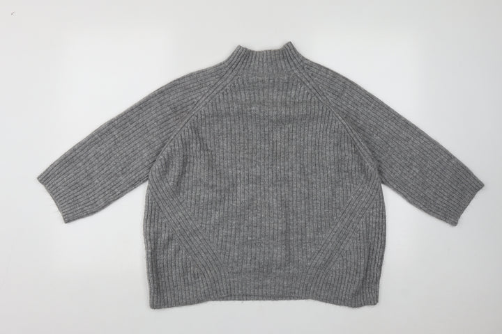 Stradivarius Womens Grey High Neck  Polyester Pullover Jumper Size M