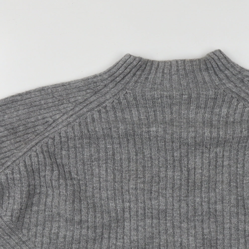 Stradivarius Womens Grey High Neck  Polyester Pullover Jumper Size M